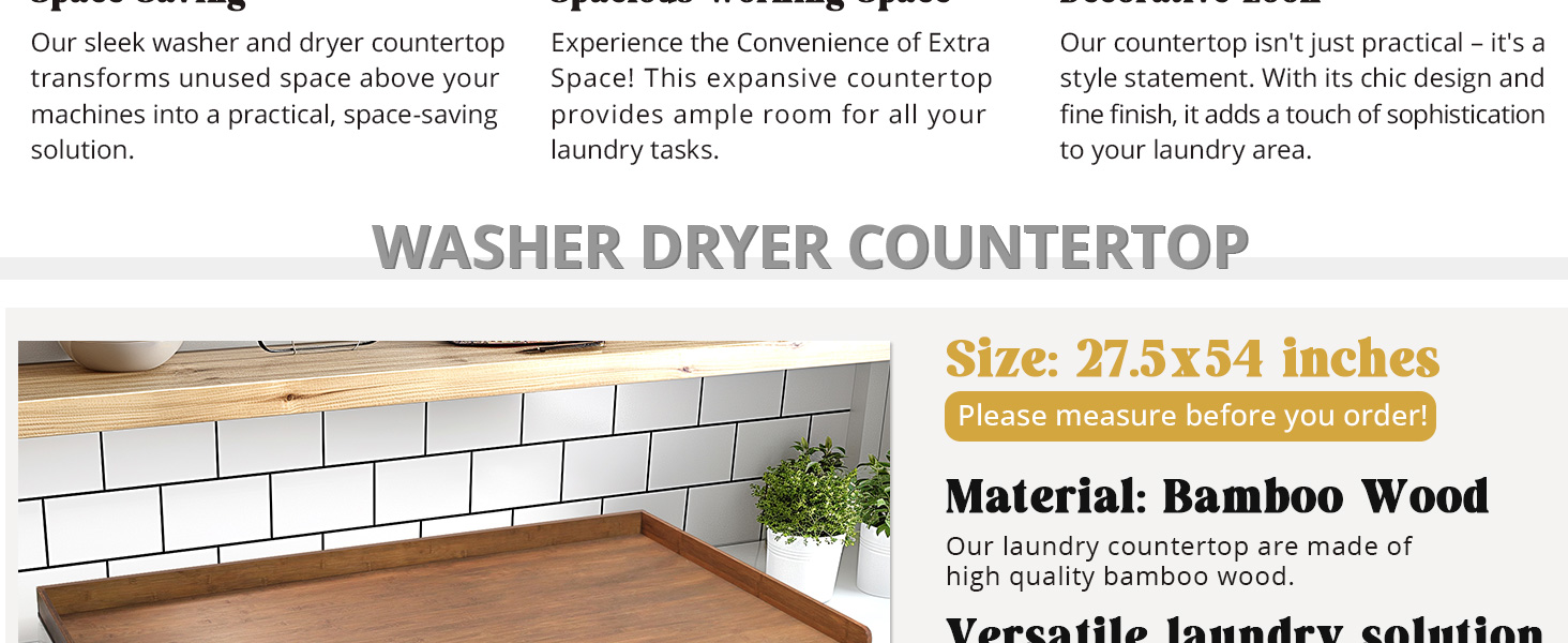countertop for washer and dryer