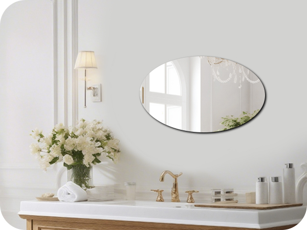oval bathroom mirror