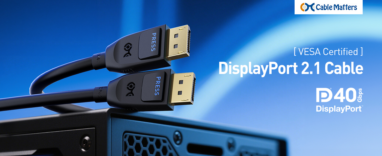 Cable Matters VESA Certified DisplayPort 2.1 Cable