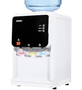 Water Cooler Dispenser, Mini Water Dispenser for 5 Gallon Bottle with 3 Water Outlets, Top Loadin...