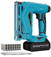 HHieratic 3/8” Cordless Nail Gun with 18v Battery,2 in 1 Cordless Brad Nailer,Professional Heavy ...