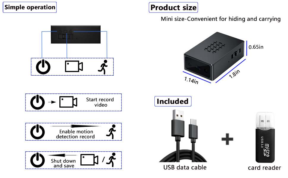 mini size cam Simple operation cameras