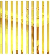 10Pcs Home Decor Mirror Wall Stickers, Self-Adhesive Striped Acrylic Sheets 5x20cm for Bathroom, ...