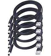LANMINGLEL USB to DC Power Cord USB 2.0 A Male to DC Male 5.5mm x 2.5mm 5 Volt Jack Power Cable f...