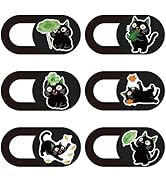 PRESSINART 6Pcs 6 Styles Cat Camera Cover Slide Cute Laptop Accessories 0.04 Inch Ultra Thin Phon...