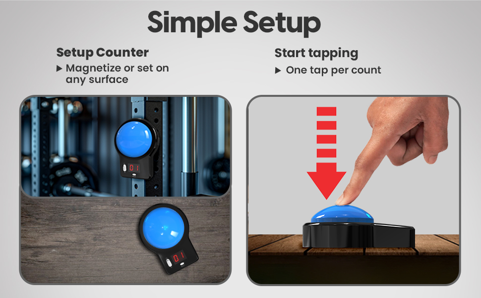 Simple setup - setup counter and start tapping