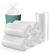 Tebery 300 Counts 8 Gallon Clear Small Garbage Bags Trash Bags, Wastebasket Bin Liners for Bathro...