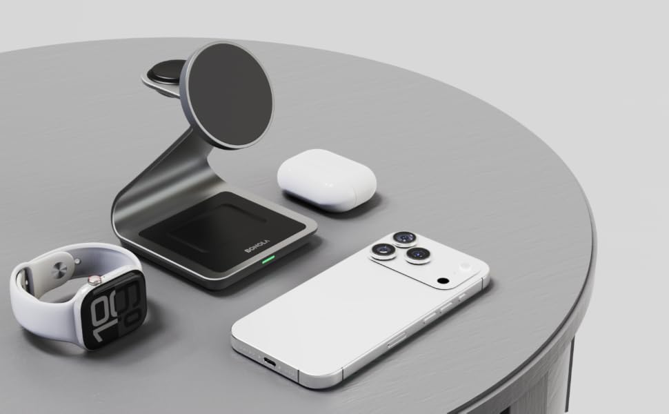 Say goodbye to clutter—one charging stand solves it all.