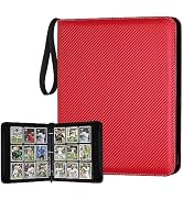GERMUN 9 Pocket Card Binder, Premium Zip Trading Card Binder, 720 Double Sided Pocket PU Card Col...