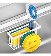 MURLONG Sponge Holder Smiley Face,Sink Caddy,Kitchen Organizer with 2 Suction Cups/1 Adhesive Str...