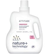 ATTITUDE Liquid Laundry Detergent, EWG Verified, HE Compatible, Plant-Based &amp; Vegan, Natural Laun...