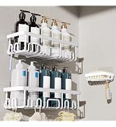 Veken Shower Caddy 3-Pack, Advanced Rustproof Design, No Drilling Adhesive Shelves, Rack with Soa...