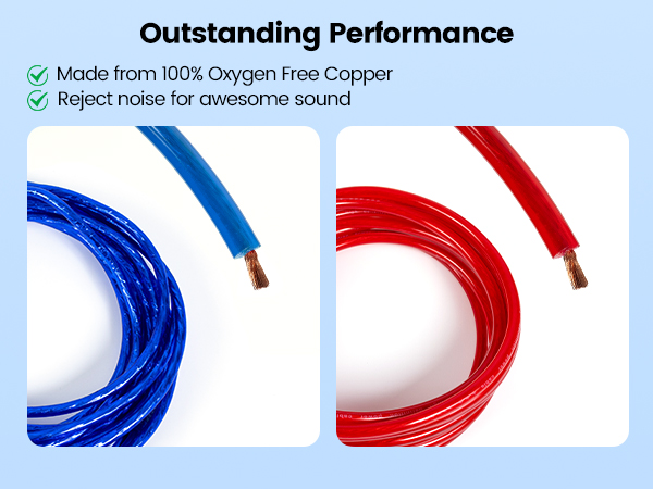 Muzata 10 Gauge Amplifier Installation Kit Auto Audio Cables M027