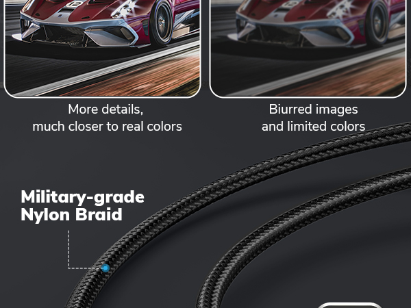 4k nylon braid cable