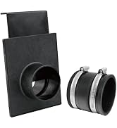 POWERTEC 70433 2-1/2-Inch Blast Gate and Dust Control Flex Cuff with Steel Clamps, Dust Collectio...