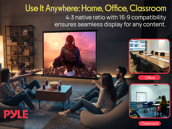 Portable Projector Screen Portable Floor Standing Fold-Out Roll-Up Tripod Manual, Mobile