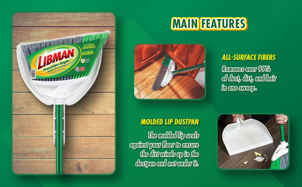 Precision Angle Broom with Dustpan Combo