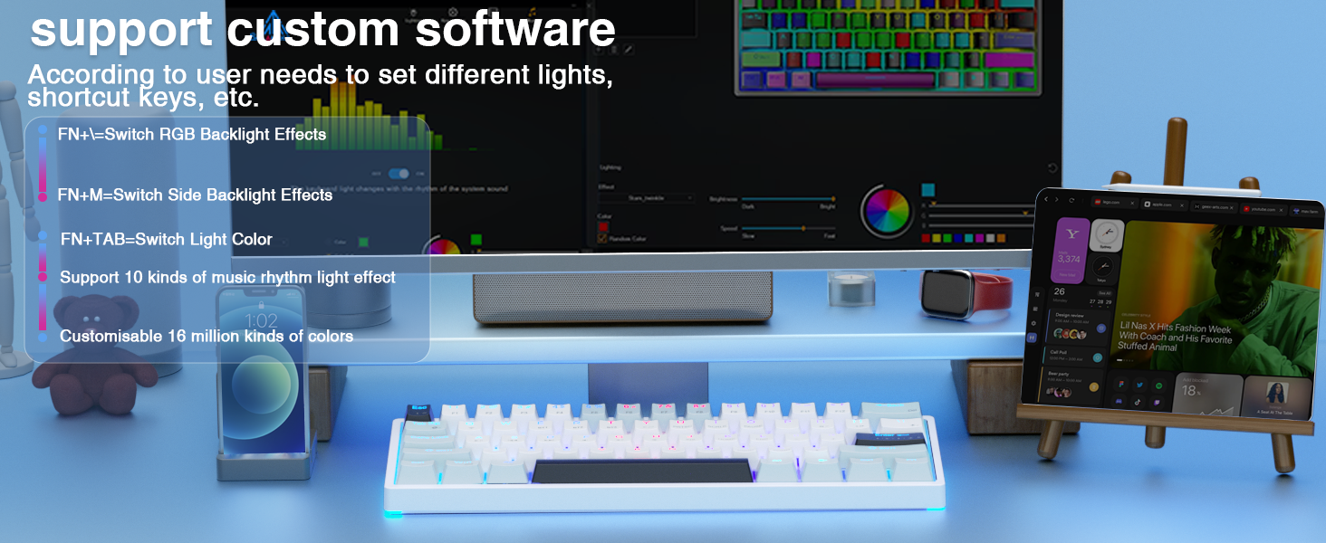 60% keyboard mechanical gaming keyboard typewriter keyboard wireless