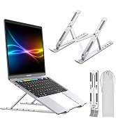 PTUNA Portable Laptop Stand, 6 Angles Adjustable Laptop Computer Stand Aluminum Ergonomic Laptops...