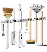 IMILLET 2 Pack Broom and Mop Holder Wall Mounted, Stainless Steel Broom Holder Mop Holder Self Ad...