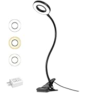 EYOCEAN LED Reading Light, Dimmable Clamp Light for Bed Headboard, Bedroom, Office, 3 Modes &amp; 9 D...