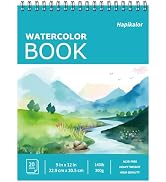 Hapikalor 9"x12" Watercolor Sketchbook, 1-Pack Spiral Bound, Water Color Paper, 140lb/300gsm Wate...