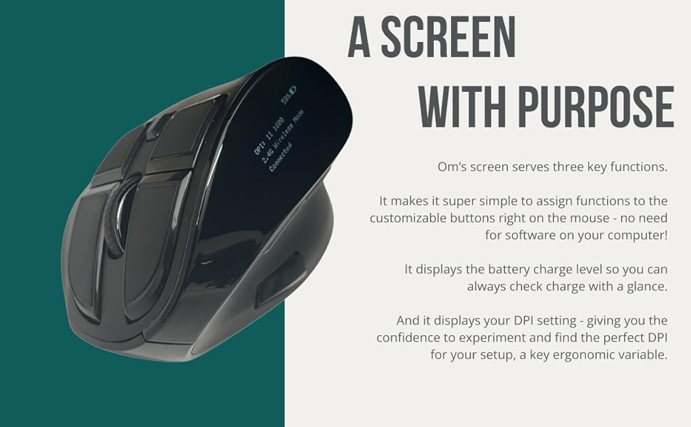 Ergodriven Om Wireless Vertical Handshake Mouse Ergonomic Bluetooth Dongle