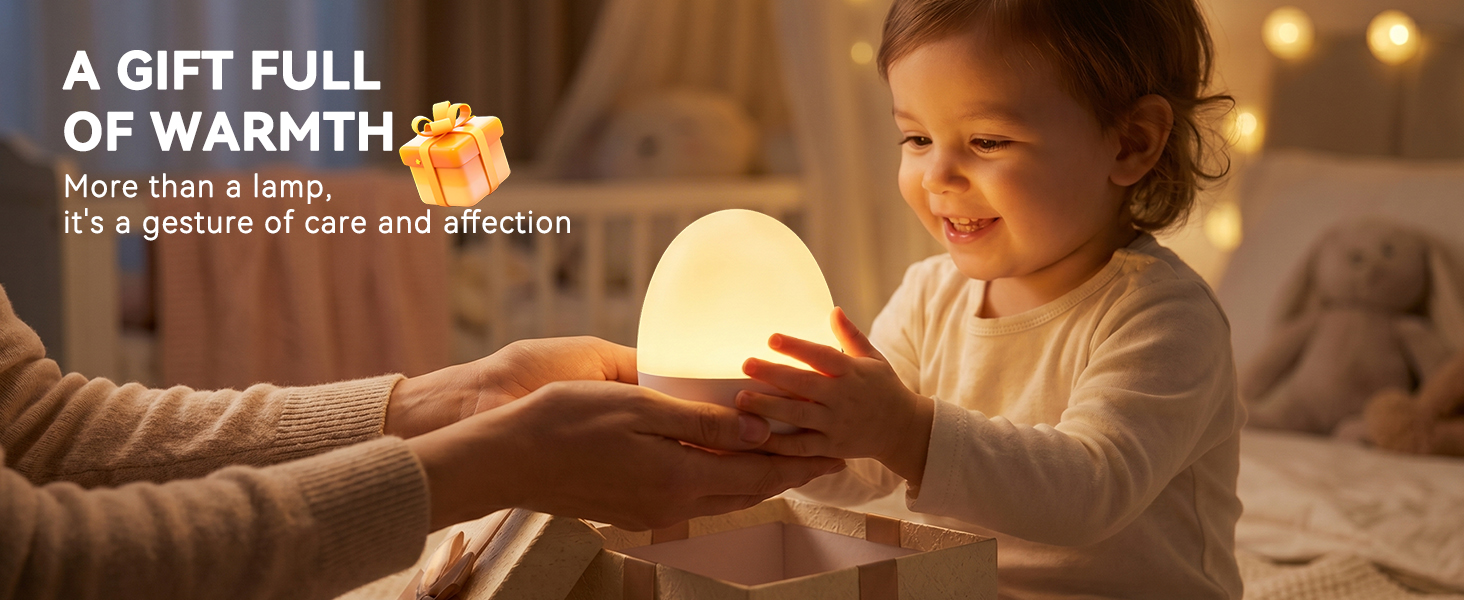 Auxmir egg-shaped night light as a warm gift, a gesture of care and affection for kids and family