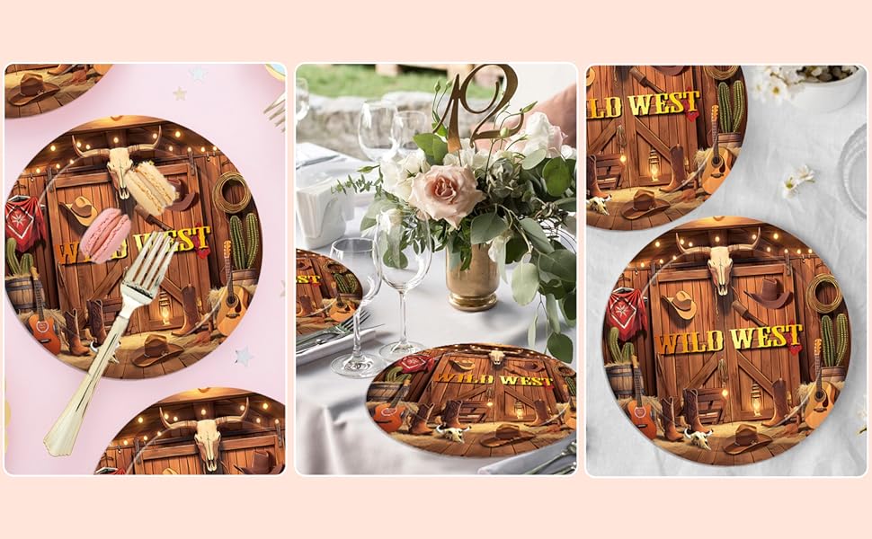  OXYLIPO 9" Western Cowboy Paper Plates