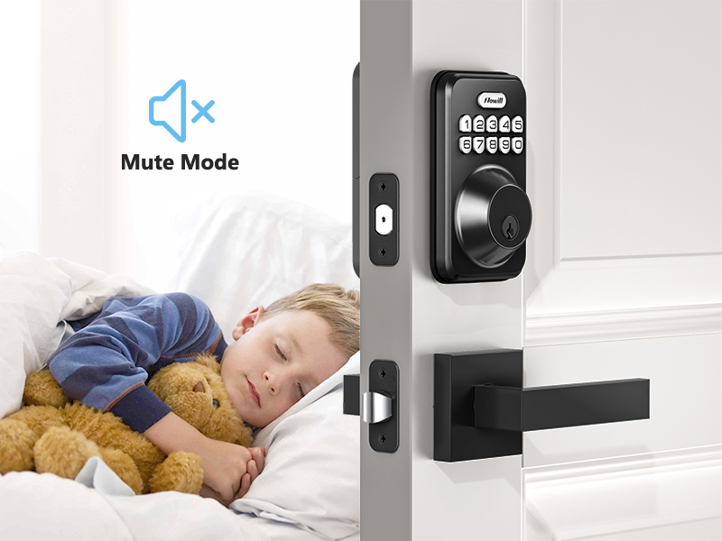 keyless door lock with deadbolt black