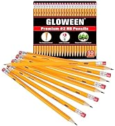 Gloween Woodcased #2 PencilsGloween #2 Pencils Bulk, 50 Count Pre-sharpened Wood-Cased 2 HB Soft ...