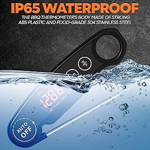 Waterproof thermometer, rechargeable food thermometer, cooking thermometer, food thermometer