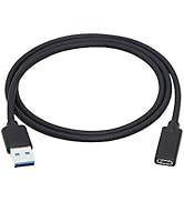 CERRXIAN USB 3.0 Type A Male to USB 3.0 Type C Female Connector Converter Adapter (Black) (3ft)