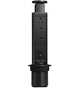 Pop Up Electrical Outlet for Countertop, Recessed Power Strip with 3 AC Outlet & 2 USB Ports,2.5"...
