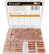 SVAAR Copper Butt Connectors 200pcs Non-Insulated Butt Splice Connectors,Bare Pure Copper Butt Sp...