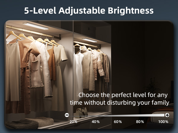 Dimmable closet lights