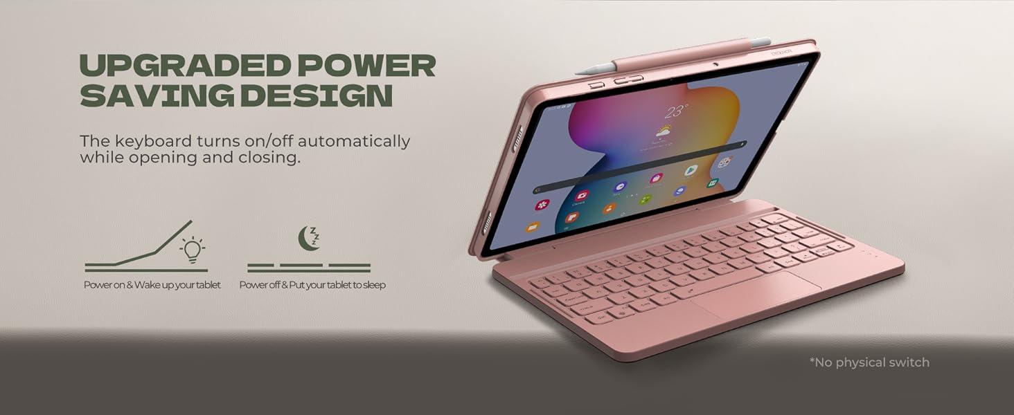 Dexnor for Samsung Galaxy Tab A9+ Plus Keyboard Case Ultra-light Magnetic Folio Keyboard Cover