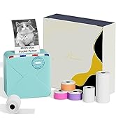 Ponek Inkless Pocket Thermal Printer, M02S 304dpi Bluetooth Mobile Printer Compatible with iOS an...