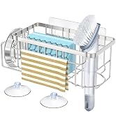 StorageRight 4-in-1 Sponge Holder for Kitchen Sink, Sink Caddy Organizers and Storage with Adhesi...