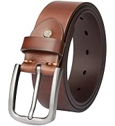 TYWestyles Men's 1.5" Everyday Leather Belt Solid Leather for Work Business and Casual