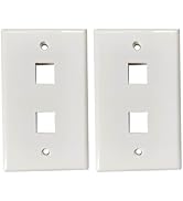 BUPLDET 2 Port Keystone Wall Plate Light Almond - 1 Gang Dual Keystone Blank Wallplate for CAT7/C...