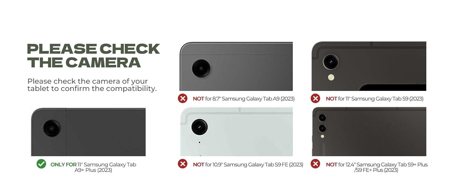 Laptop-like Typing Multi-touch Trackpad Backlit Stylus Holder for 11" Galaxy Tab A9+ Plus (2023)