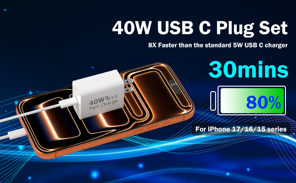 8X faster than the standard 5W usb c charger