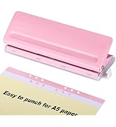 WORKLION Adjustable 6 Hole Punch: Metal Six Hole Puncher for Planners and 6-Ring Binders with 6 S...