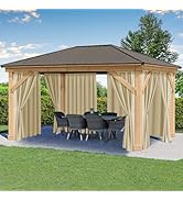 HolidayIdeas Outdoor Patio Curtains Waterproof with Rod Pocket 6 Pcs 54x84 Inch- Protect Privacy ...