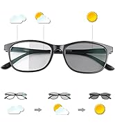 Photochromic Transition Nearsighted Distance Glasses For Men and Women Retro Myopia Glasses TR90 ...