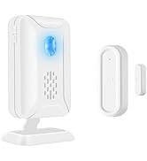 Cruxer Door Chime, Wireless Door Open Contact Sensor Alarm for Business/Store/Home/Office When En...
