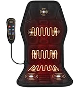 Kainsati Back Massager Cushion with Heat - 9 Vibration Motors 9 Massage Modes &amp; 9 Intensity Level...