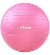 Trideer Extra Thick Yoga Ball Exercise Ball, 5 Sizes Gym Ball, Heavy Duty Ball Chair for Balance,...