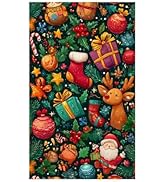Christmas Kitchen Towels – Colorful Holiday Dish Towel with Santa, Reindeer &amp; Gift Pattern, Festi...